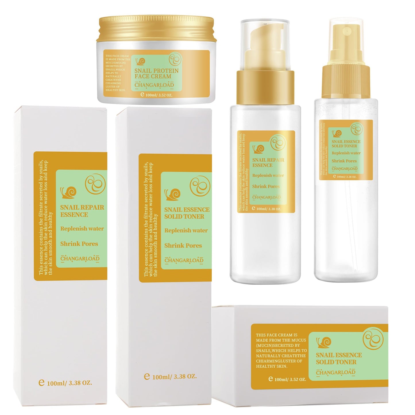 Advanced Snail 96% Mucin Power Essence Set – Korean Skincare Set for Women, Includes Snail Mucin Serum，Hydrating Toner & Face Cream, Moisturizing & Skin Renewal, 3PCS Travel Size Toiletries
