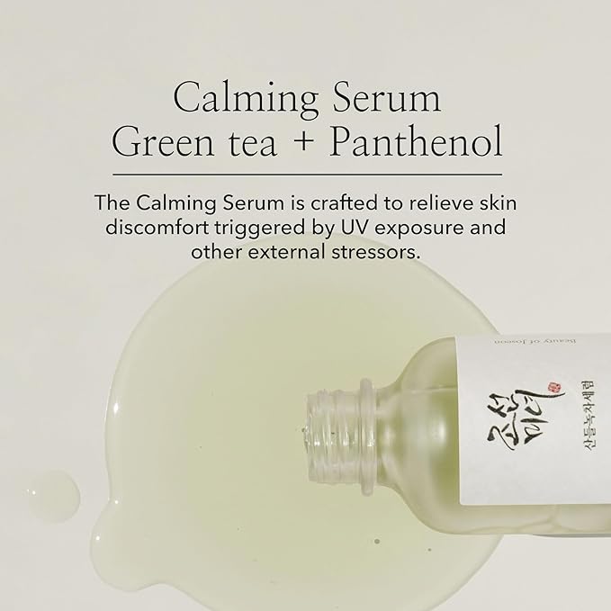 Beauty of Joseon Calming Serum Green Tea Panthenol Soothing, Moisturizing Sensitive, Acne-Prone, UV Irritated Skin, Daily Korean Skin Care for Men and Women (2 Fl.Oz.)