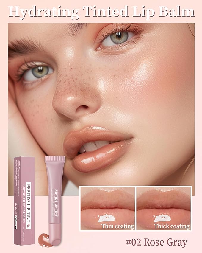 Tinted Lip Balm-1Pcs Rose Gray Peptide Thanksgiving