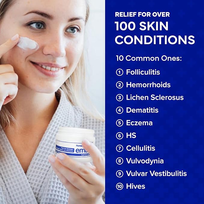 emuaid Ointment for Eczema and Psoriasis Relief, Reduces Itching, Pain, Swelling, Regular Strength Treatment for 100+ Skin Conditions, Steroid and Chemical-Free, Suitable for All Ages, 2oz