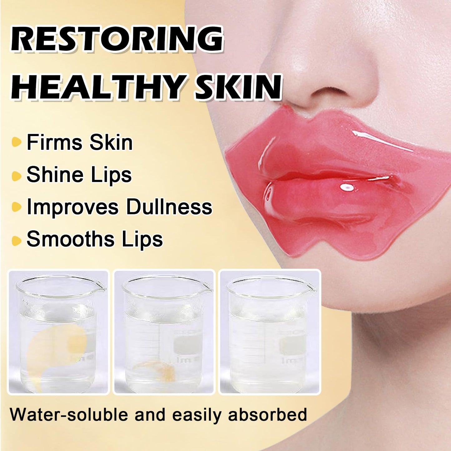 AOAZXBB 30 PCS Lip Mask Under Eye Mask 24K Gold Eye Mask,Moisturizing Nourishing Lip Mask for Dry Lips,Eye Patches for Puffy Eyes Dark Circles