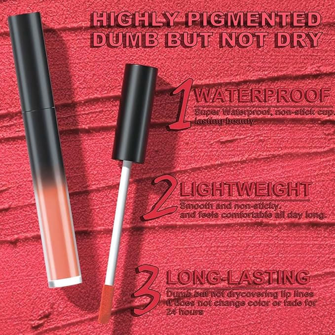 AMY'S DIARY Matte Plum Liquid Lipstick 5Pcs Sets,24-hour Lipstick Dark Deep Red Plum Red Lip Stain 24 Smudge Waterproof for Women (Set05)