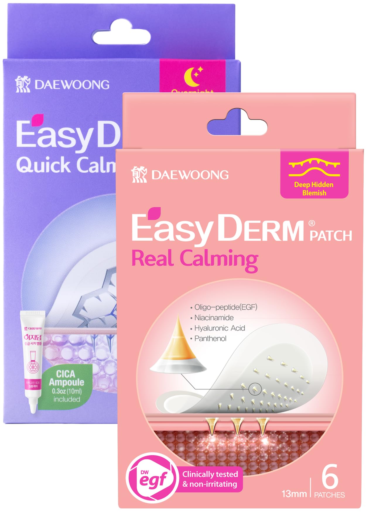 EasyDerm Micro Point Acne Patch Duo – 10 Magnesium Pimple Patches + 6 Real Calming Microdart Patches for Breakout & Post-Blemish Care, 2-Step K-Beauty Skincare Kit