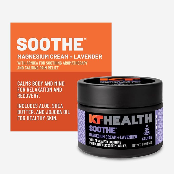 KT Health, Magnesium Cream, Soothe - Soothing Aromatherapy & Calming Pain Relief