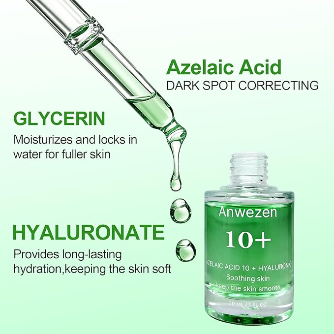 Azelaic Acid for Face Serum,Facial Serum for Sensitive Skin, Hyaluronic Acid, Niacinamide,Korean Skincare (30ml/1.01 fl oz.)