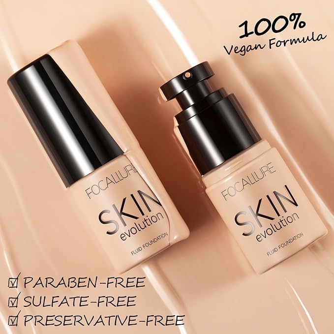 FOCALLURE 2 Pcs Liquid Foundation, Skin Evolution Foundation