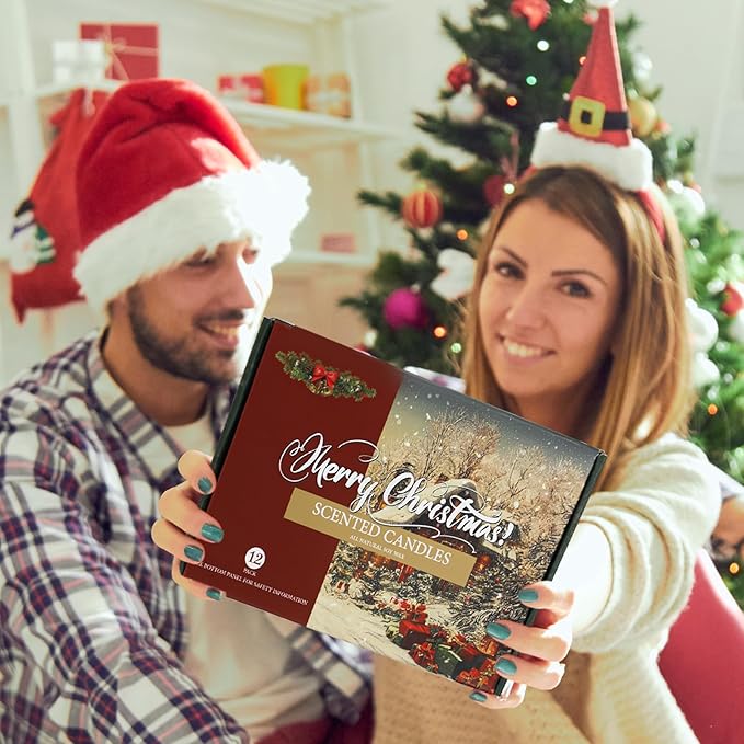 12 Pack Christmas Scented Candles Gifts Set for Women, Candles for Home Scented, 2.5 oz Soy Wax Aromatherapy Candle, Best Gifts for Women Thanksgiving Day Birthday Christmas