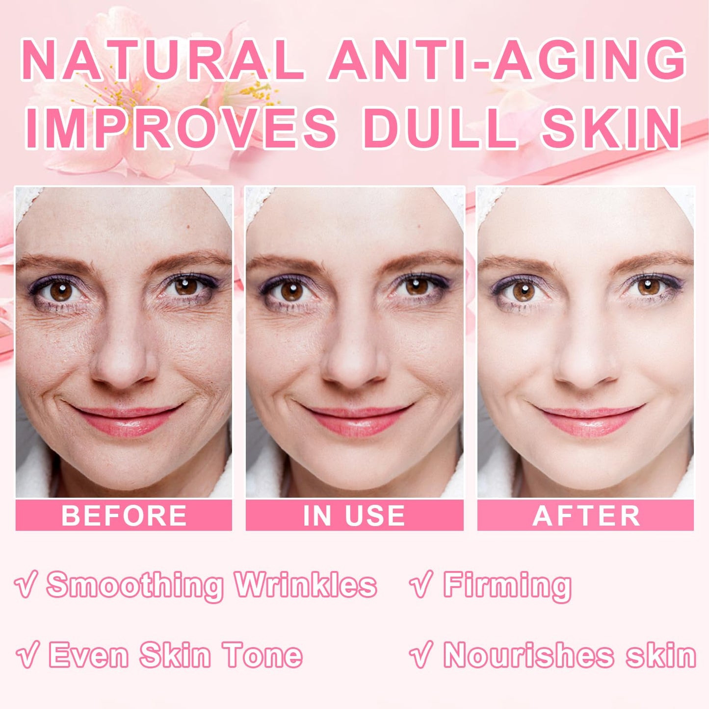 5Pcs Skin Care Set Sakura Women Beauty Gift Sets Korean Skin Care Kit with Cleanser, Face Serum, Face Cream,Toner,Eye Cream, Mud Mask - Skin Care Routine Kit for Women (Sakura)