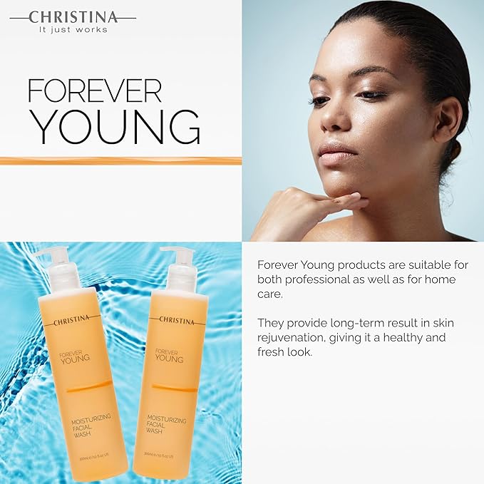 -CHRISTINA- Forever Young Hydrating Antioxidant Face Wash | Moisturize, Cleanse, and Soothe with Glycolic Acid Facial Cleanser | For Combination, Normal, Oily Skin 300ml