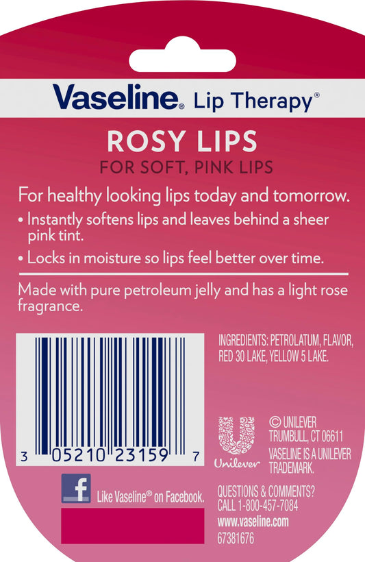 Vaseline Lip Therapy Variety 3-Pack – Crème Brûlée, Rosy Lips, Cocoa Butter Mini Lip Balms for Soft, Glowing, and Deliciously Kissable Lips, 0.25 Oz Ea