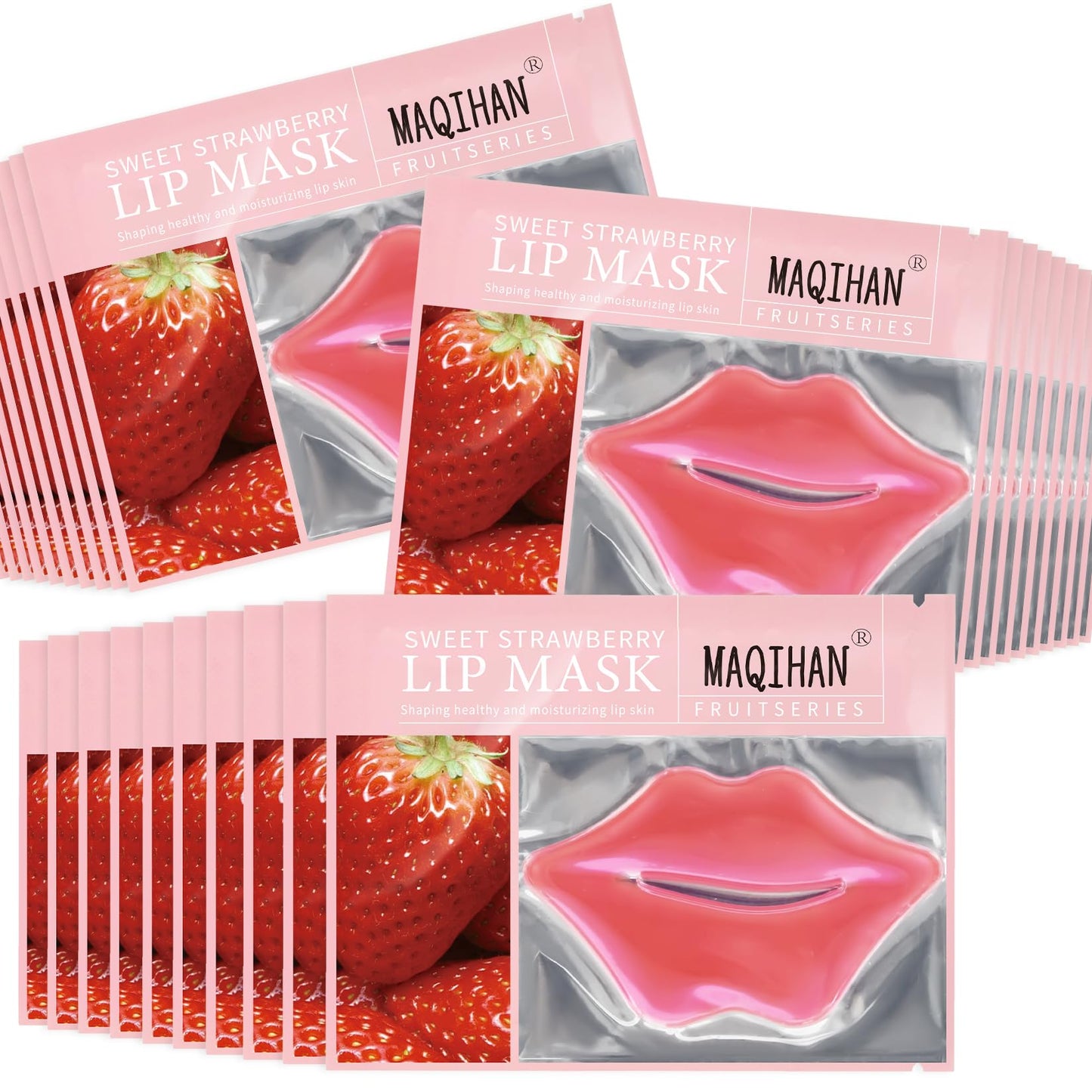 30PCS Moisturizing Lip Mask - Pink Lip Patches for Spa Daily Labial Masks Skincare Hydrating to Reduce Wrinkles Dryness Anti-wrinkle Lightens