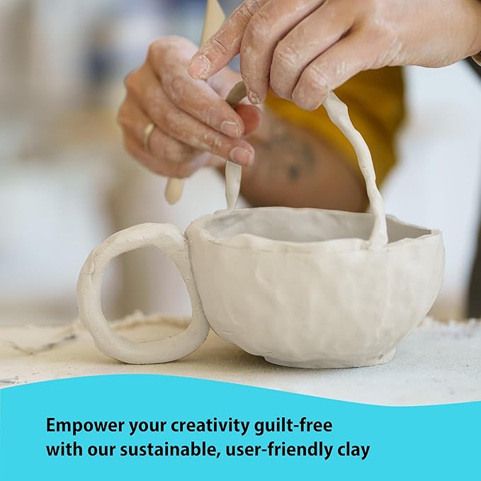 POTTREATIVE Air Dry Clay Pottery Kit - Home DIY Pottery Starter Kits with Air-Dry Clay，Sculpting Pottery Tools and Step-by-Step Guide - Great for Date Night, Arts Crafts Hobby