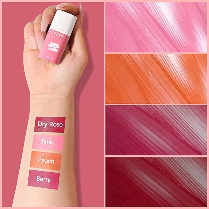 Liquid Blush,Luxsea Cream Blush Liquid Stick for Cheeks, Party (Pink)