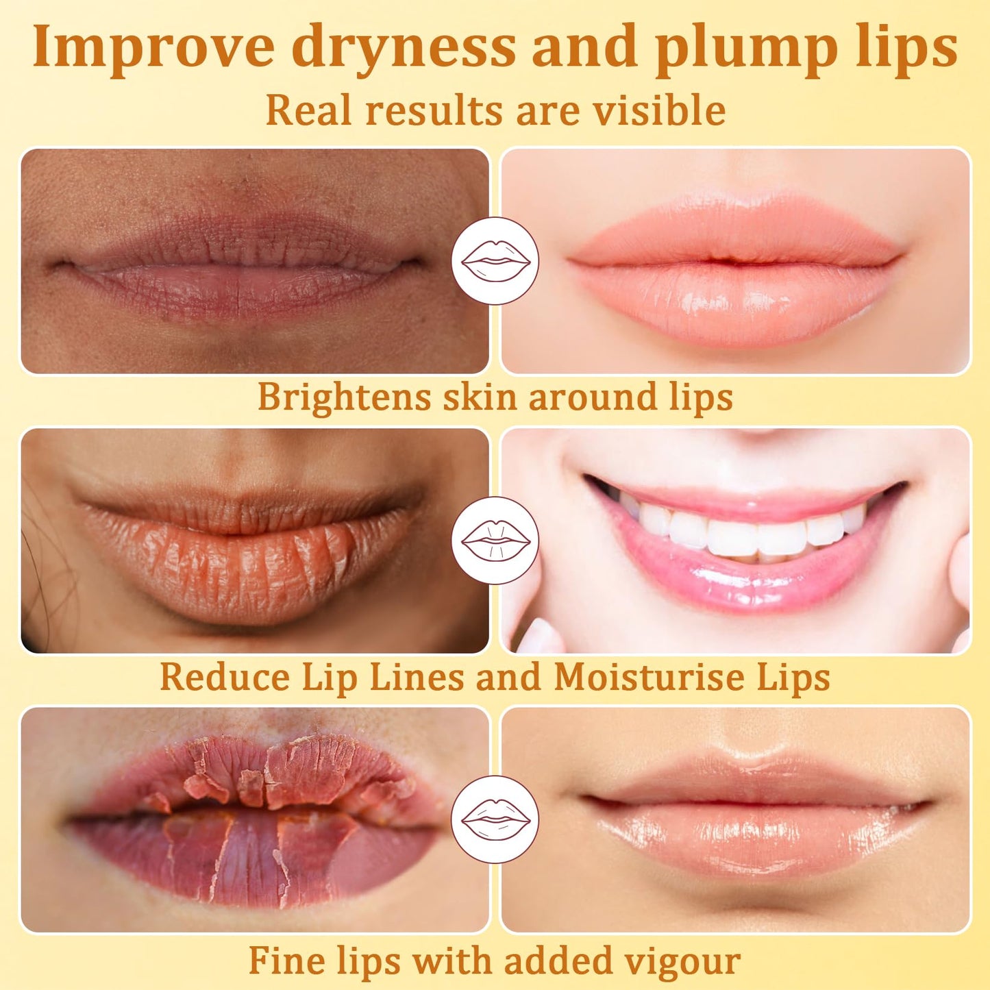 30PCS Moisturizing Lip Mask - Lip Patches for Spa Daily Labial Masks Skincare Hydrating to Reduce Wrinkles Dryness Anti-wrinkle Lightens (Orange)