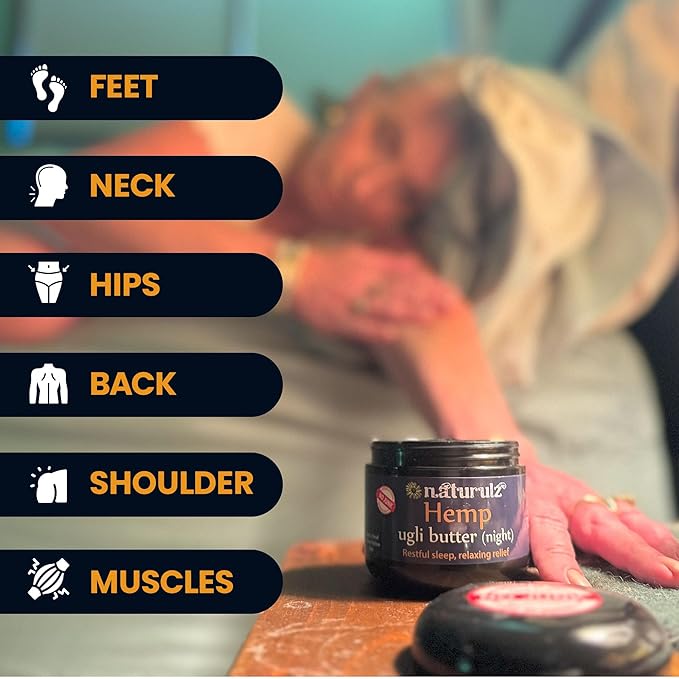 Ugli Butter Hemp Night Cream 4oz – Calming Massage Cream for Nighttime Routine with Lavender, Chamomile, Passionflower & Oregon Grown Hemp Extract, Supports Relaxation & Comfort for a Restful Night