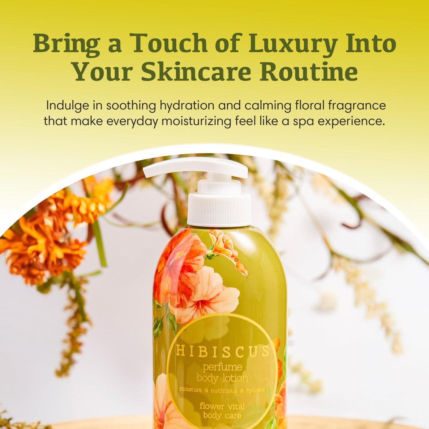 Jigott - Hibiscus Perfume Body Lotion 16.9 FL OZ/500ml, Korean Beauty Skincare Product, Hydrating & Nourishing Daily Moisturizer for Soft Skin.