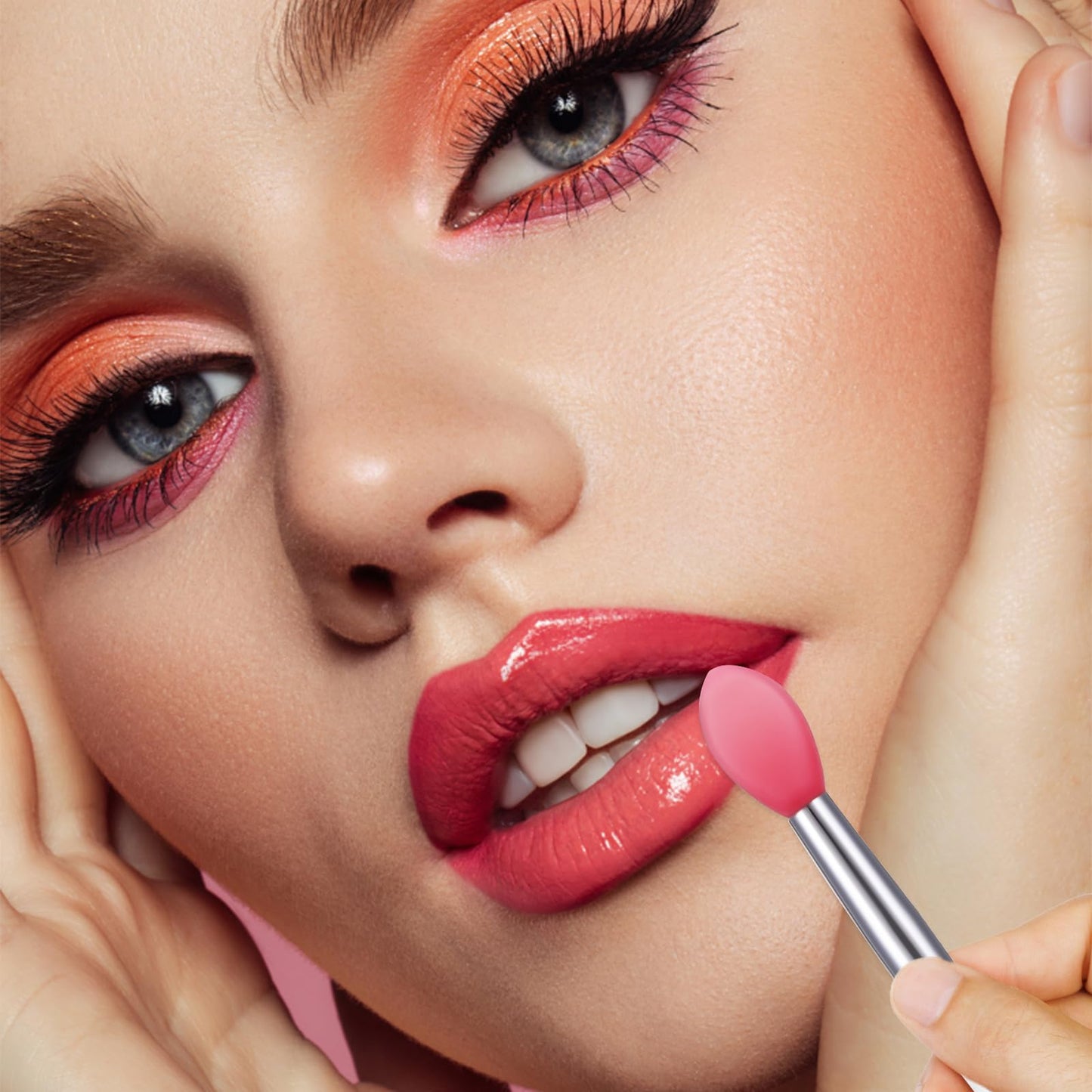 9PCS Reusable Lip Balm Applicator - Silicone Lipstick & Eyeshadow Brushes - Cream Lip Mask Beauty Tool Kit