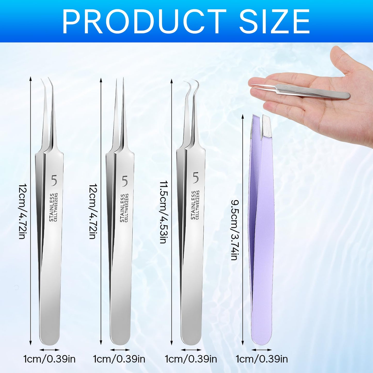 4 Pcs Blackhead Remover Tools Pimple Popper Tool Kit Comedones Extractor Acne Removal Kit for Blemish Black Head Remover for face Risk Free Treatment for Whitehead Popping (Silver Purple)