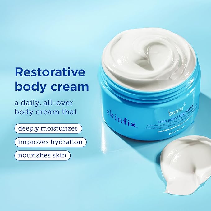 Skinfix Barrier+ Lipid-Boost Body Cream: Daily, All-Over Vegan Body Cream That Nourishes Skin & Is Clinically Proven to Increase Hydration, 10 Fl Oz