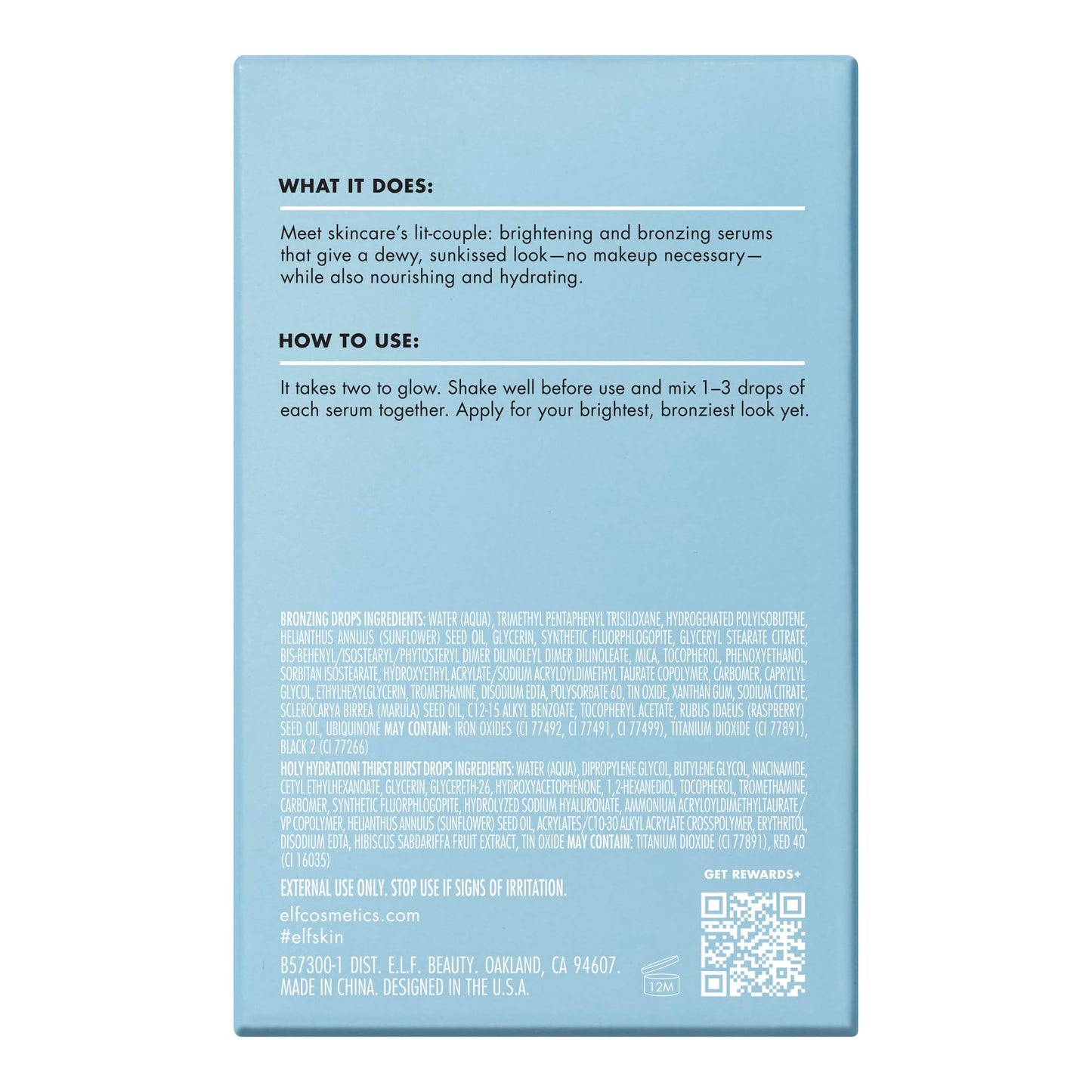 e.l.f. SKIN The Hottest Drops Duo, Holy Hydration! Thirst Burst & Bronzing Skincare Set, For A Dewy, Sun-Kissed Look, Vegan & Cruelty-Free