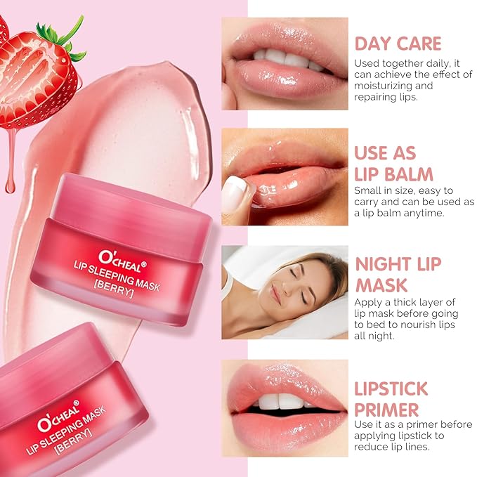 Lip Sleeping Mask Overnight Moisturizer Balm, Lines