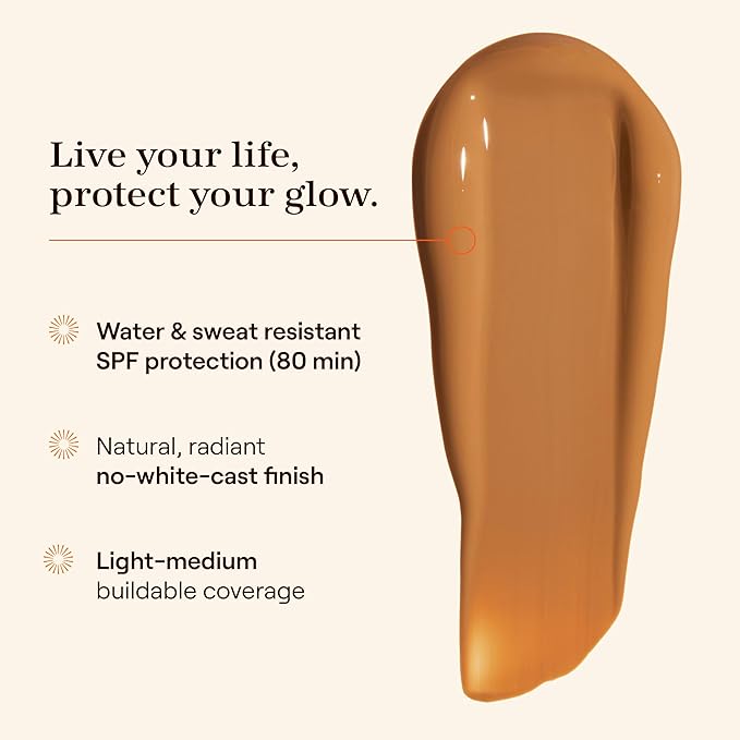 Live Tinted Hueguard Skin Tint SPF 50 - Tinted Mineral Sunscreen with Light-Medium Buildable Coverage With a Hydrating and Radiant Finish - Water and Sweat Resistant, 1.35 fl oz - Shade 06