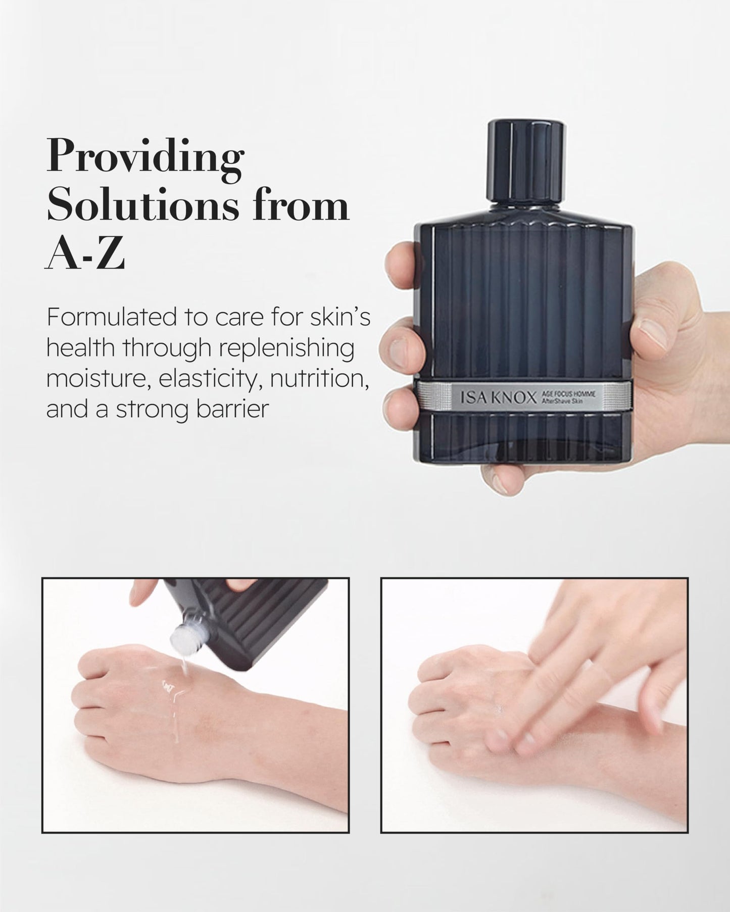 Isa Knox Age Focus Homme (All-in-one Essence, 4.1fl oz) - Refreshing and Moisturizing All-in-One Moisturizer, Protective Barrier Men's Skin Care with Niacinamide | Korean Skincare