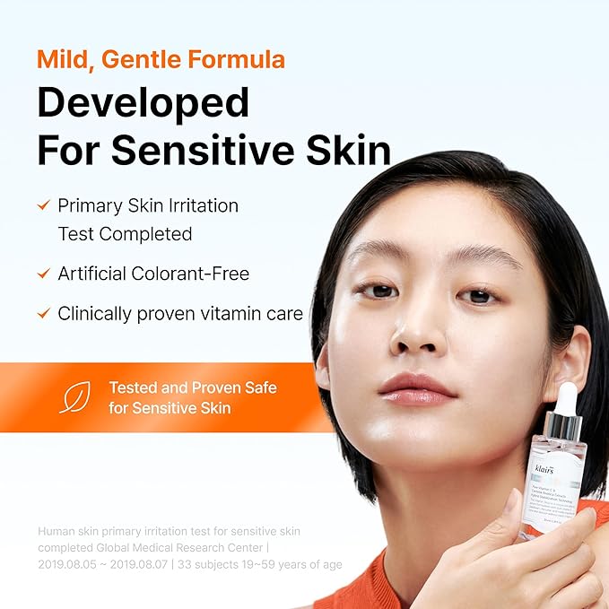 DearKlairs Freshly Juiced Vitamin Drop, 5% Hypoallergenic pure vitamin C serum, 1.18oz | Ascorbic acid, antioxidant for face, korean skincare