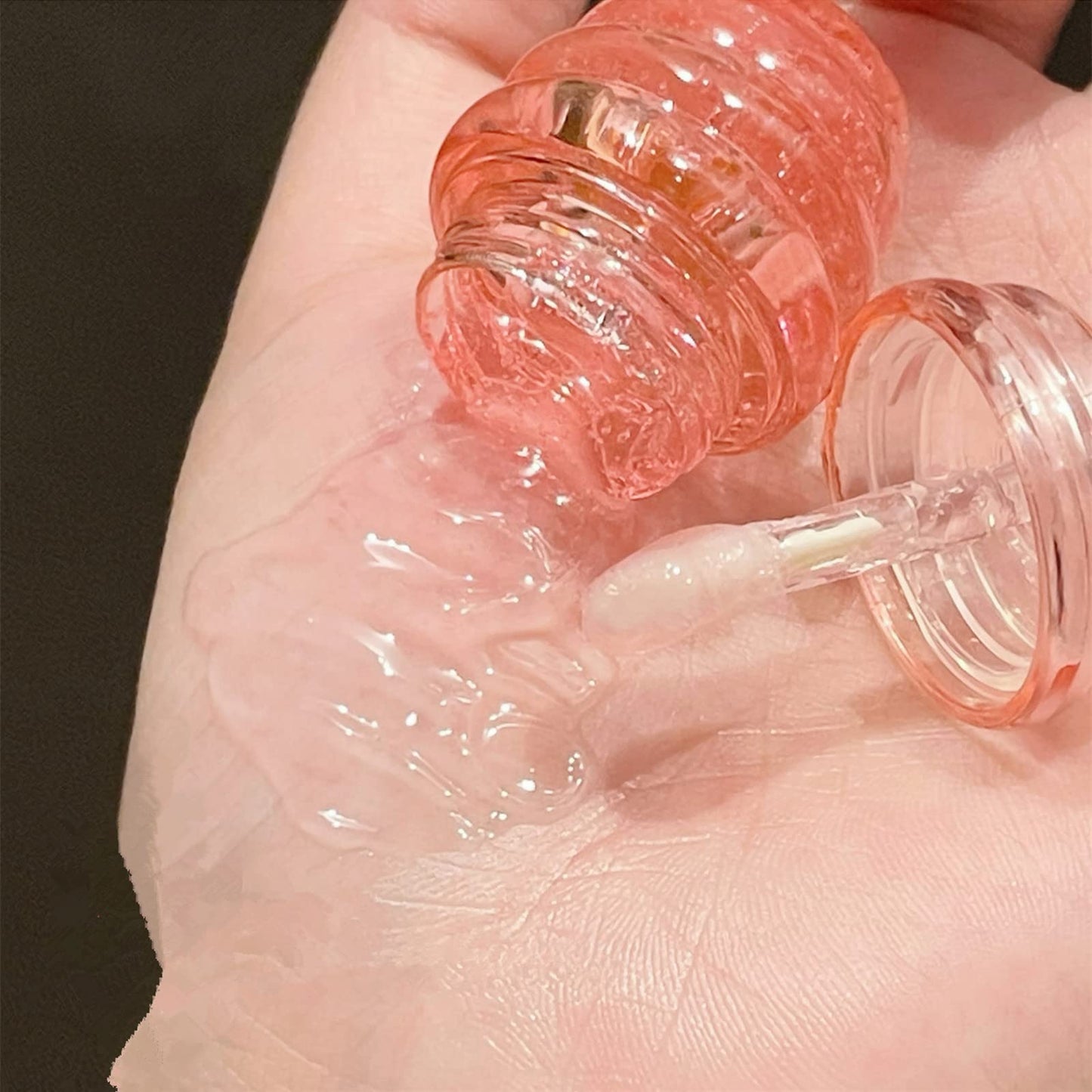 2PCS Small Peach & Honey Lip Oil & Mask: Moisturizing Day & Night Lip Sleeping Masks, Scrubs & Exfoliator