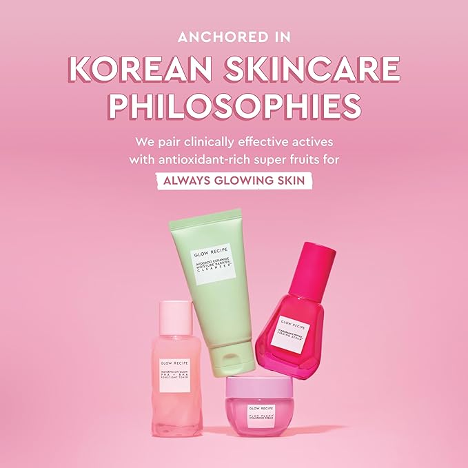 Glow Recipe Soothe, Glow & Bright Gift Set - Niacinamide Dew Drops Illuminating Primer & Avocado Ceramide Facial Serum & Guava Dark Spot Serum - Korean Skincare Travel Kit (3 Count)