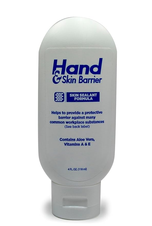 CoreTex Hand & Skin Barrier Cream - 4oz Bottle of Skin Protection Cream for Workers, Mechanics, and Gardeners Against Common Workplace Substances - Infused with Aloe Vera and Vitamins A & E