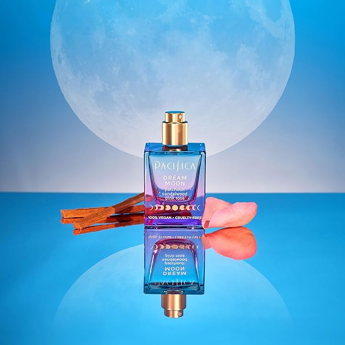 Pacifica Dream Moon Womens Spray Perfume 1 fl oz – Long-Lasting Floral Woody Fragrance for Her - Rose, Patchouli, Sandalwood – 100% Vegan, Cruelty-Free, Phthalate-Free Fragrance