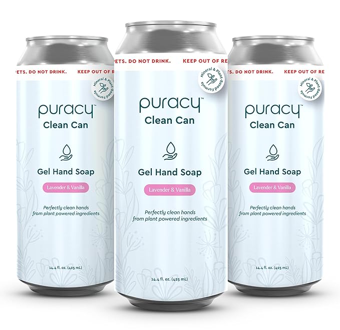 Puracy Gel Hand Soap Clean Can Refill - Plant-Powered Natural Hand Soap As Seen on TikTok, Non-Toxic, Sulfate-Free Liquid Soap, Moisturizing Handwash Liquid Gel (Lavender & Vanilla, 14.4 fl oz)