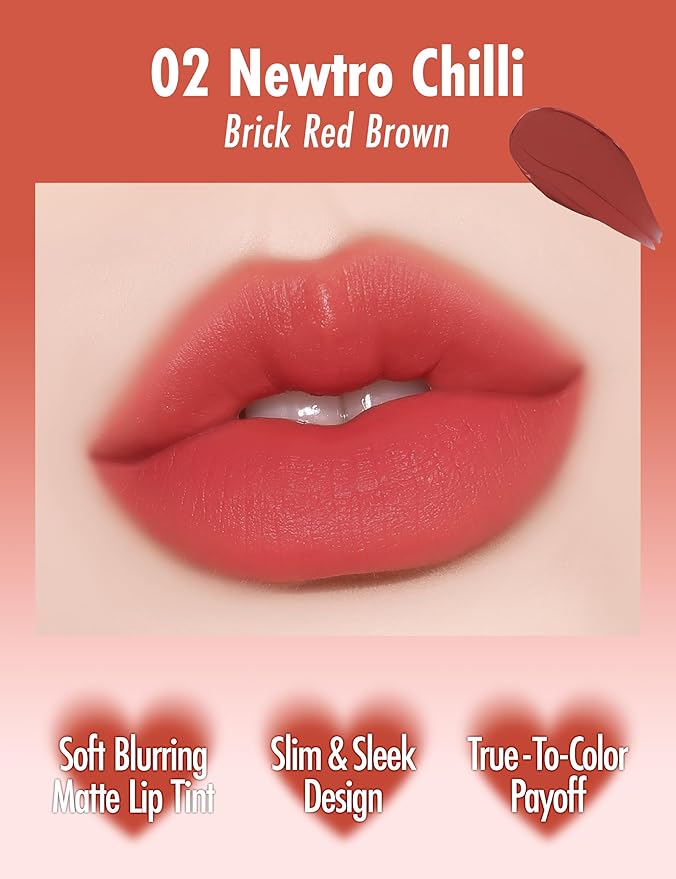 Blurry Filter 02 Newtro Chilli Korean Lip Stain Long