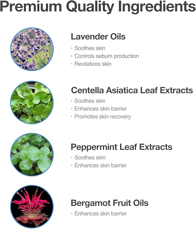 Skin Balancing Toner – Hydrating & pH Balancing Facial Toner with Centella, Lavender & Freesia Extracts, Improves Skin Texture for Oily & Combination Skin. 4.23 fl.oz (120ml)