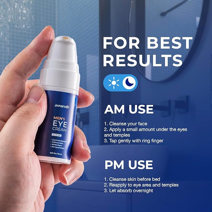 Mens Eye Bags Treatment Cream: Under Eye Repair for wrinkles Baggy Puffiness and Dark Circles - Anti-aging Hydrating with Peptides + Hyaluronic Acid + Niacinamide + Botanical complex+VC