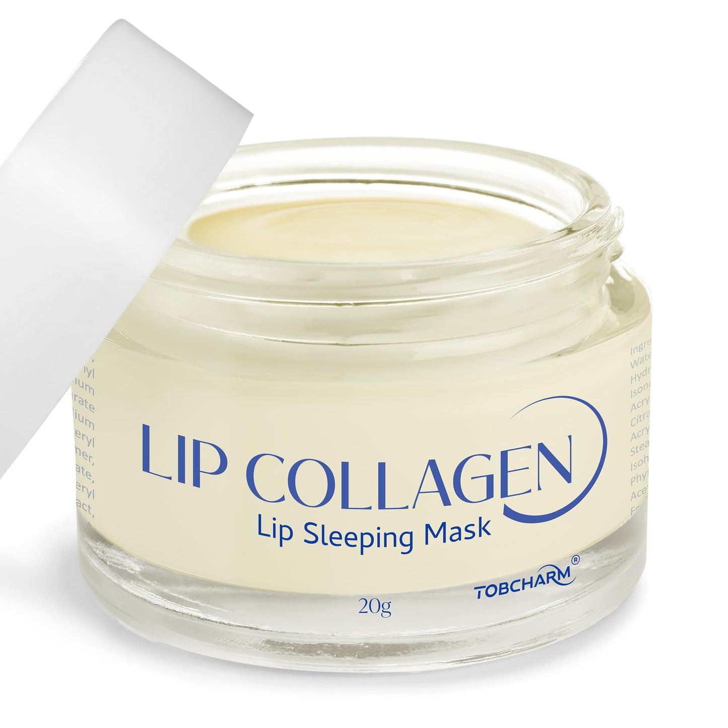 Lip Sleeping Mask (20g), Collagen Lip Mask Overnight, Lip Plumper with Hyaluronic Acid, Peptide Complex Lip Balm for Lip Wrinkle Repair and Plumping, Natural Hydration for Smooth Lips