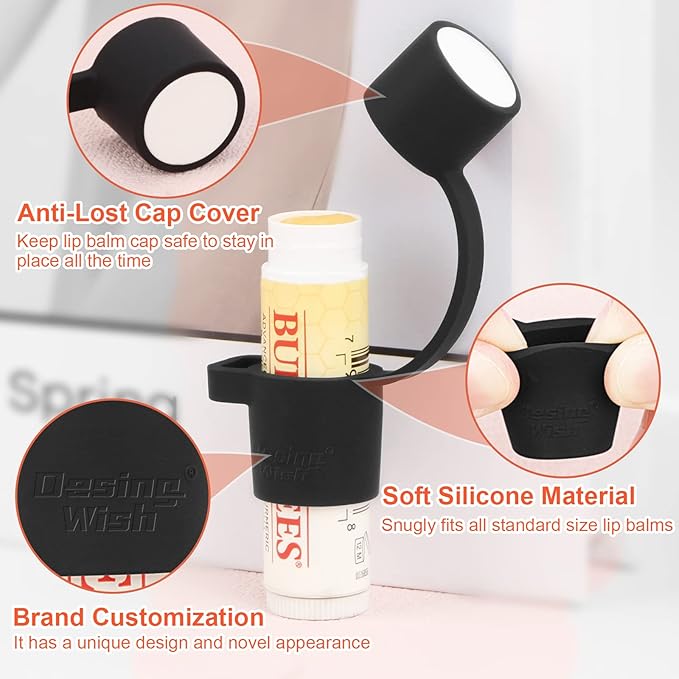 Desing Wish Silicone Lip Balm Holder Black