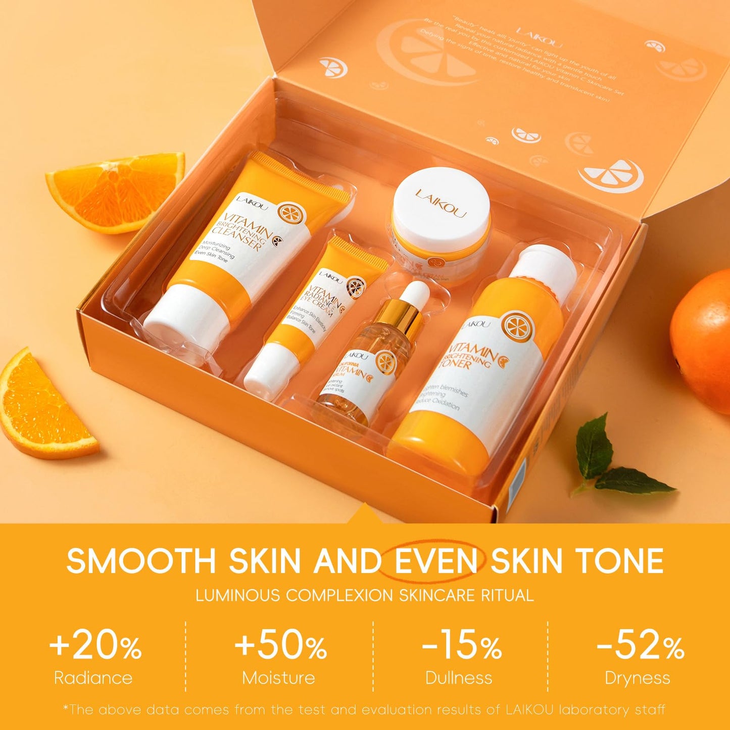 Vitamin C Skincare Set,Face Skin Care Set for Women,Vitamin C Facial Serum Care Set ,Facial Hydrating Kit with Cleanser, Toner, Face Serum, Eye Cream, Face Cream