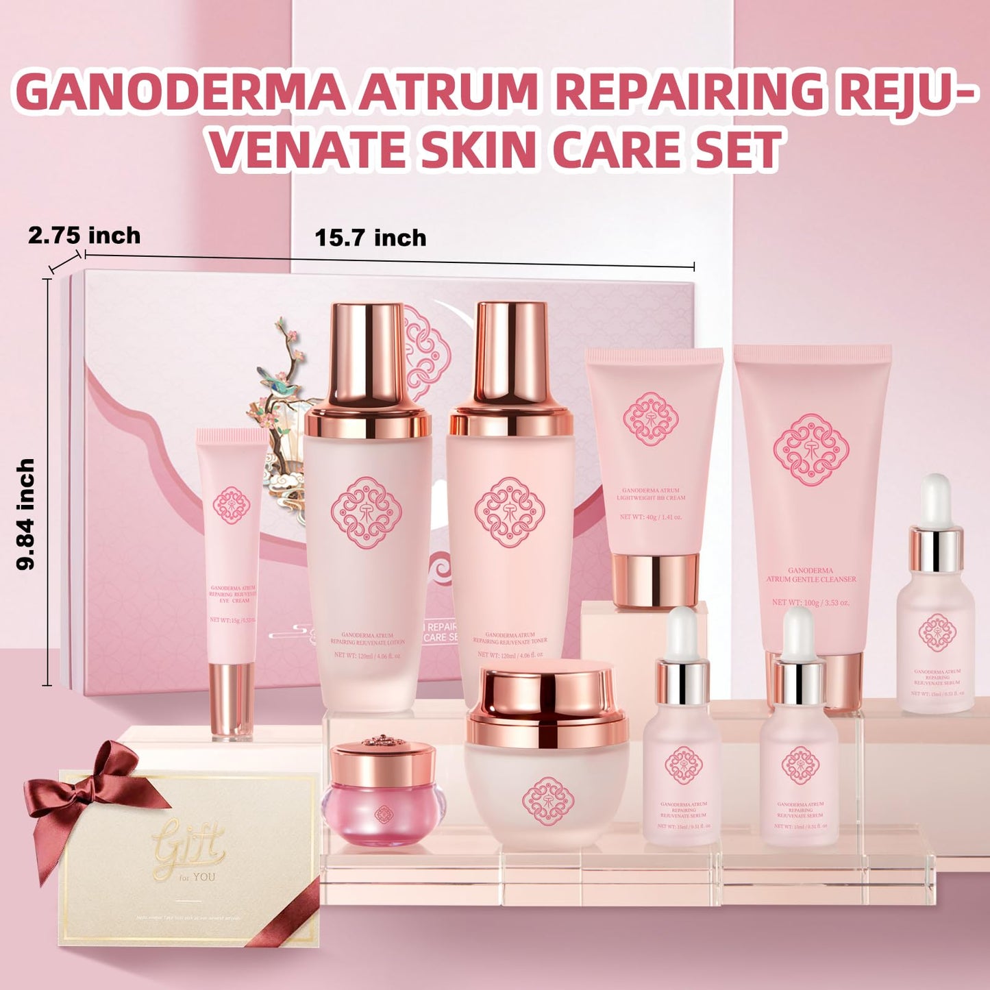 AESTHTANY Ganoderma Anti-Aging10-Piece Skincare Set Moisturizing and Rejuvenating Skincare Set For Women Mother's Day Gift