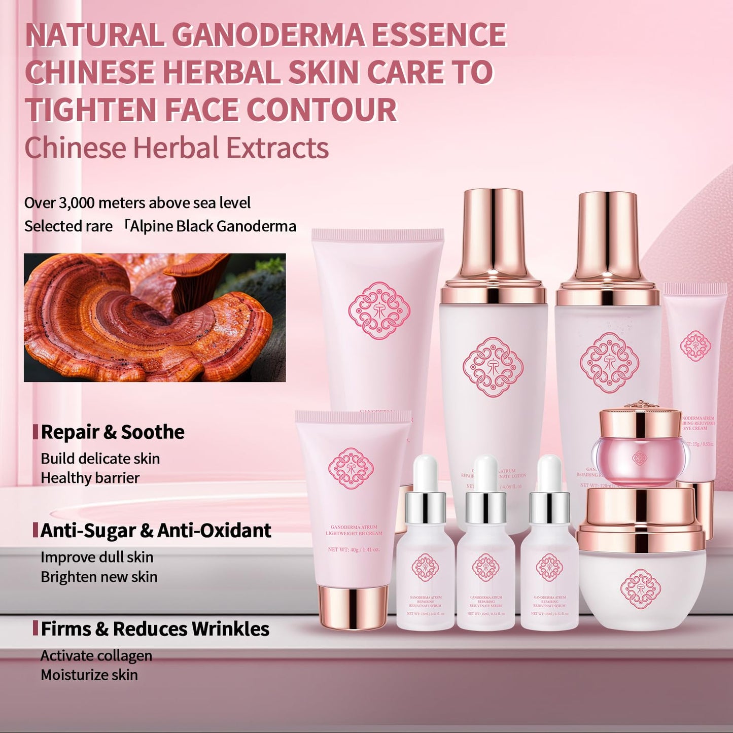 AESTHTANY Ganoderma Anti-Aging10-Piece Skincare Set Moisturizing and Rejuvenating Skincare Set For Women Mother's Day Gift