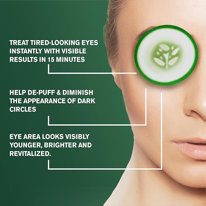 Fran Wilson NOURISH MY EYES Cucumber and Green Tea Pads - 36 Pads each At-Home Spa Treatment to reduce puffiness Revitalize Your Eyes: Easy-to-Use Cucumber Eye Pads for Dark Circles (Pack of 3)