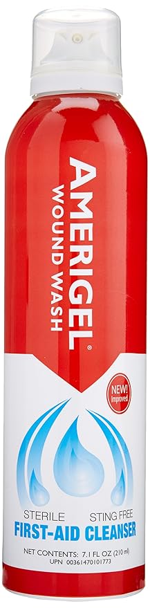 AMERIGEL Total First Aid Bundle - Small - Hydrogel Wound Dressing Moisture Rich Healing Gel (3 oz.) - Saline Wound Wash First Aid Cleansing Solution (7.1 oz.) - Bordered Gauze