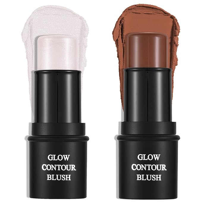 Contour Stick Highlighter Stick Makeup for Face Bronzer (2 Pack)