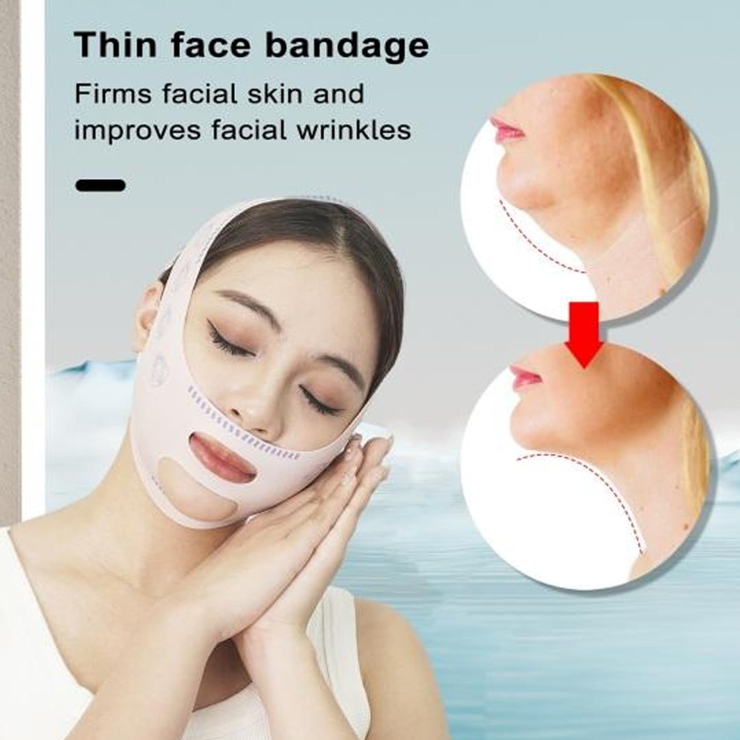 20 Pairs Lip Masks & Eye Masks,V- Face Lift Strap, 24K Gold Gel Crystal Collagen Eye Pads,Moisturizing Lip Mask Crystal Pads,Under Eye Patches for Dark Circles,Eye Bags, Wrinkles, Full face care