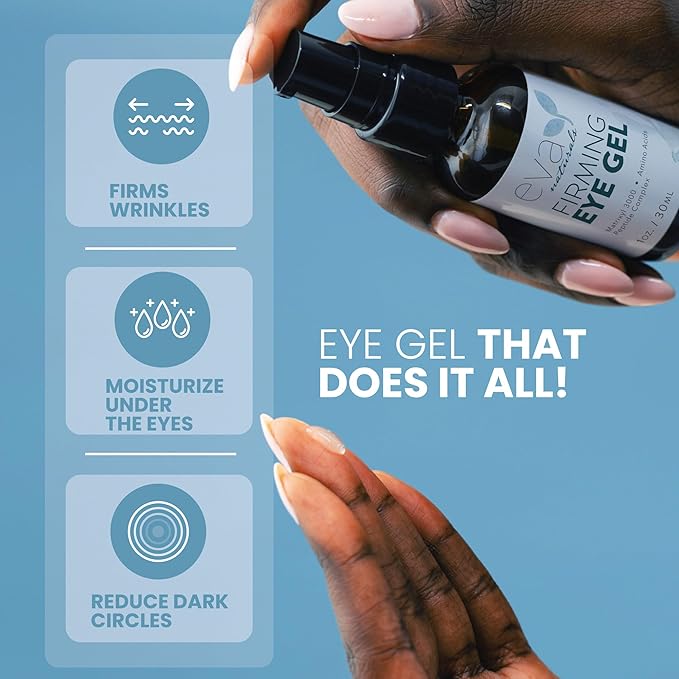 Anti-Aging Eye Gel - Luxurious Hydrating Under Eye Cream For Dark Circles and Puffiness, Bags, Crows Feet, Wrinkles - With Hyaluronic Acid & Skin-Firming Peptides Serum (1 oz)