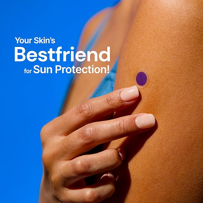 SpotMyUV UV Detection Stickers for Sunscreen with Patented Dermatrue SPF Sensing Technology, Know When to Reapply Sunscreen to Help Prevent Sunburn, 32 Count