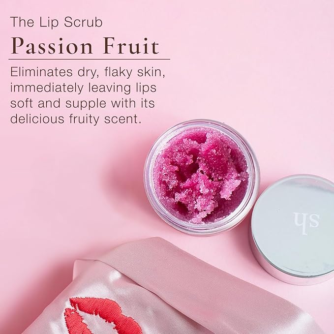 Sara Happ Passion Fruit + Vanilla Bean Sugar Lip Scrub Duo - Exfoliating Lip Treatments, Moisturizers for Dry and Flaky Lips, Vegan (Set of two 0.5-ounce Jars)