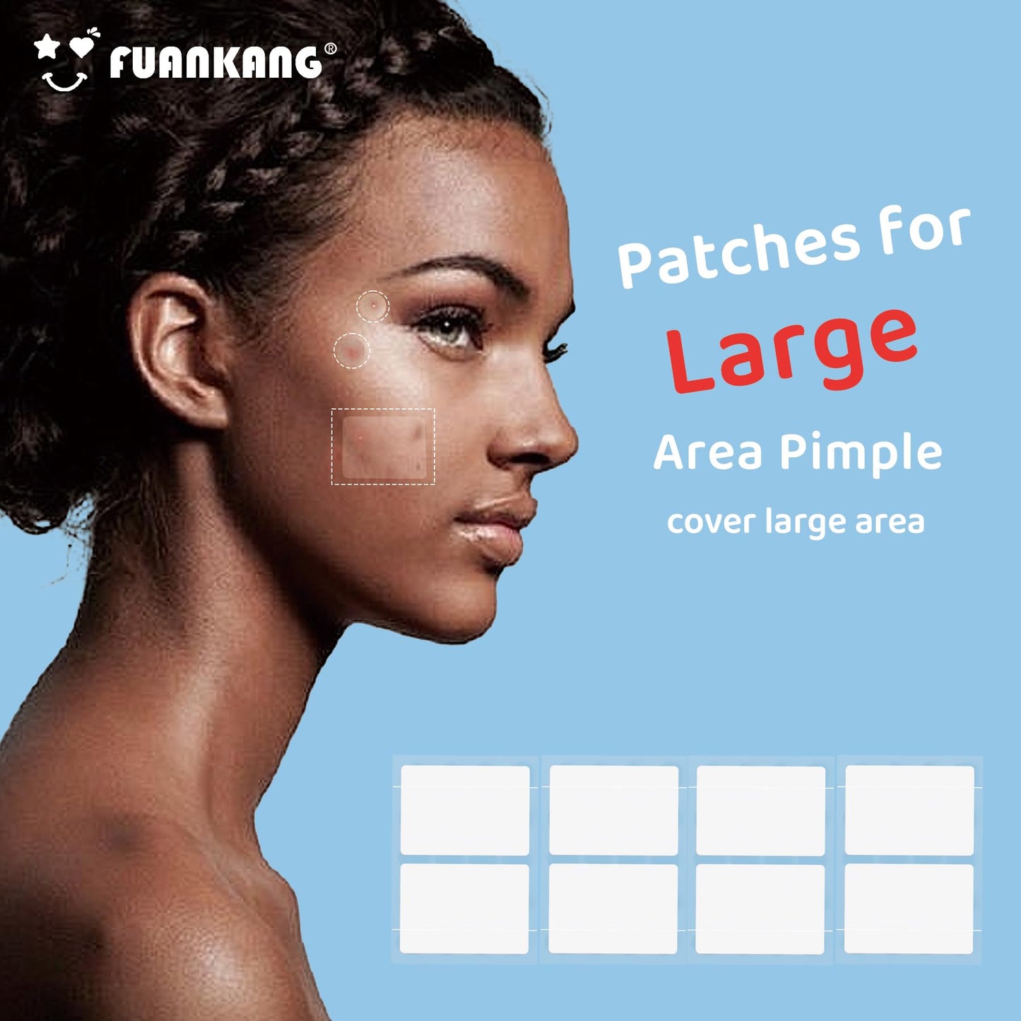 FUANKANG Pimple Patches for Face, Colorful Hydrocolloid Patches for Covering Zits and Blemishes, Cute Round Teardrop Heart Acne Patch, 104 Count (With a mirror case)
