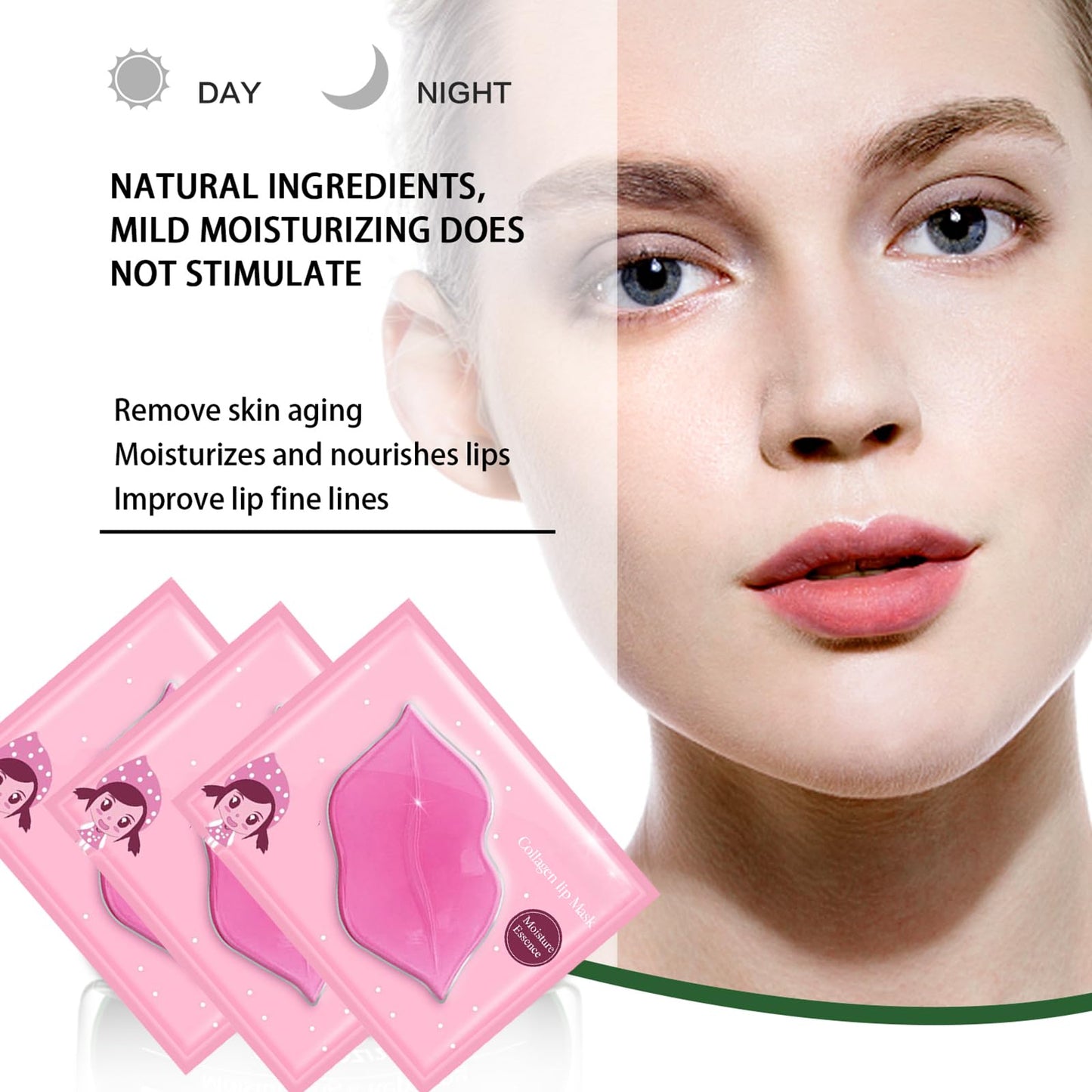 Felico 30Pcs Lip Mask Under Eye Masks Patches,Crystal Collagen Hydrating Moisturizing Smoothing Lips Gel Pads for Puffy Eyes Bags,Dark Circles,Puffiness,Fine Lines,Wrinkles,Anti-Aging Hyaluronic Acid